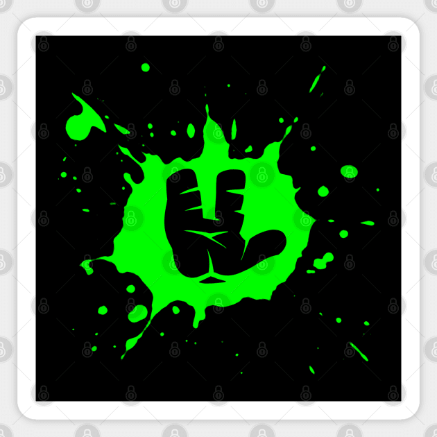 Turtle Ooze Handprint Sticker by PopArtCult